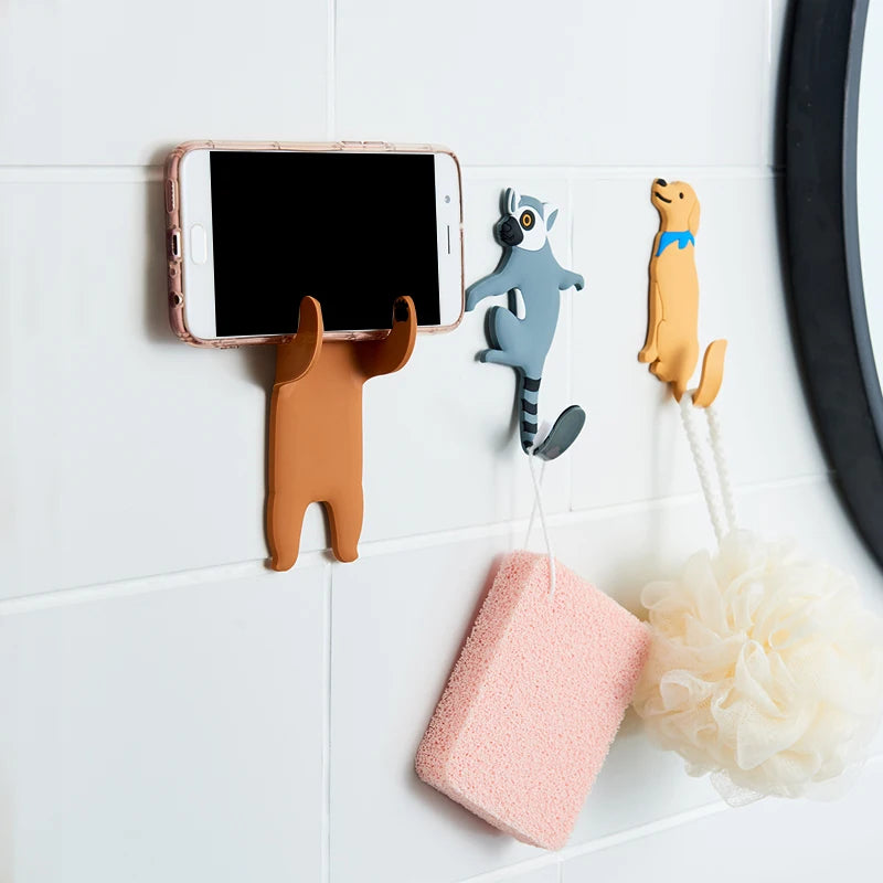 Animal Adhesive Wall Hooks — Removable Home Decor