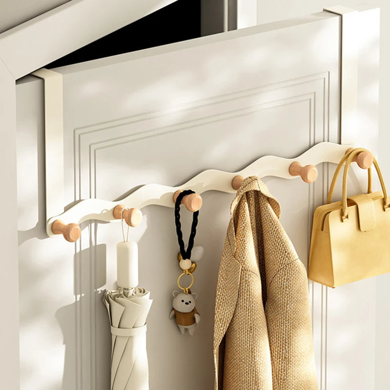 Wave Iron Coat Hook — Raw Wood Wall Hanger