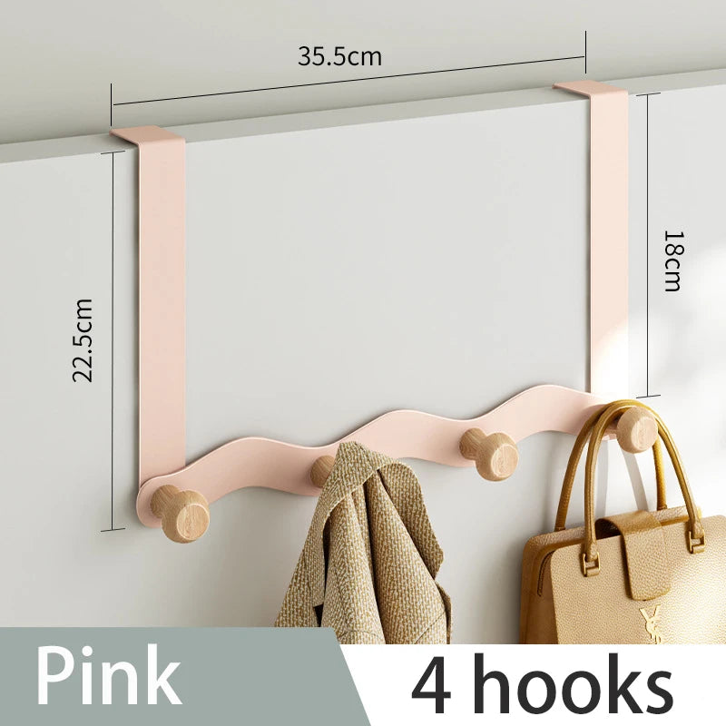 Wave Iron Coat Hook — Raw Wood Wall Hanger