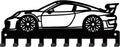 Race Car Metal Key Rack — 10-Hook Farmhouse Wall Organizer