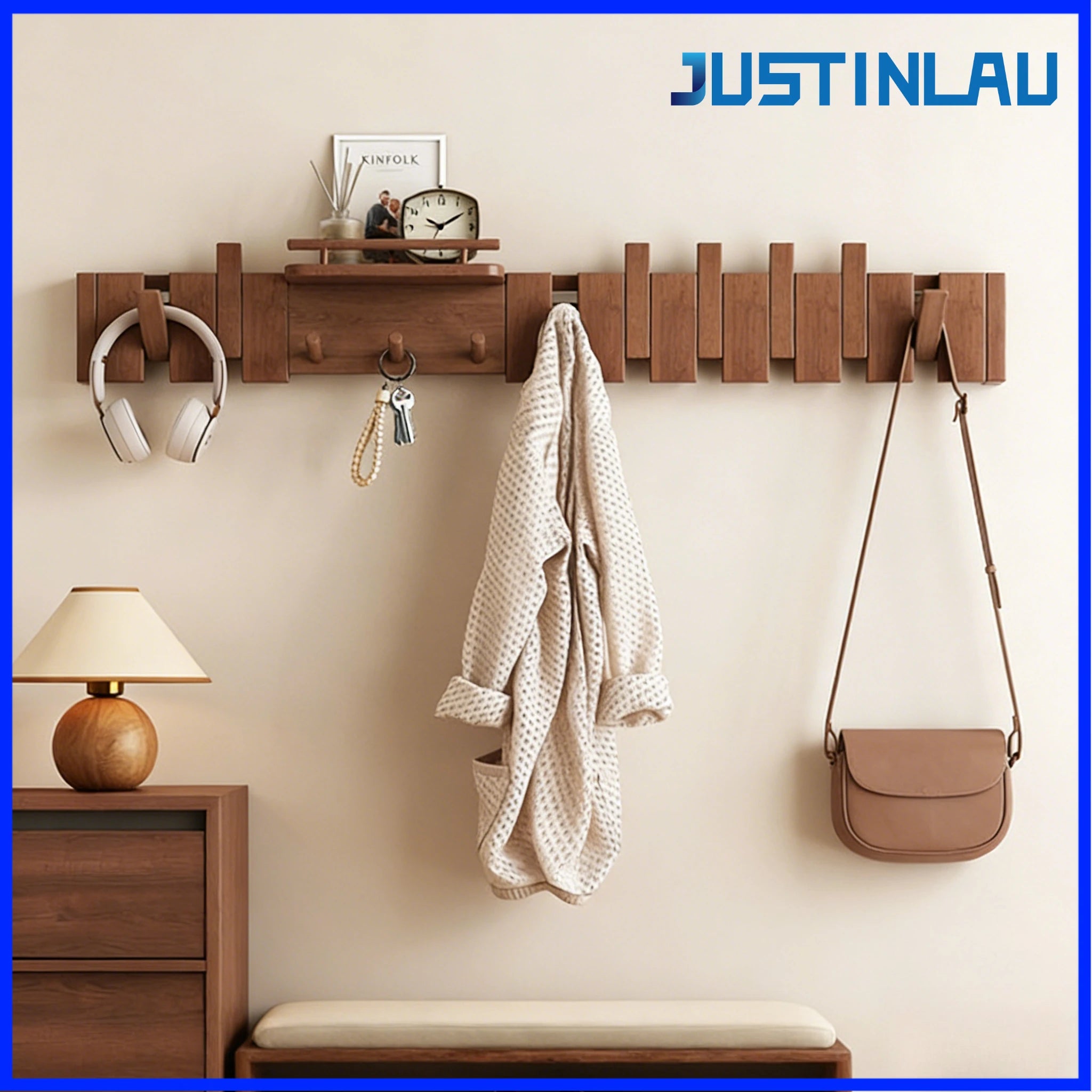 Piano Key Hanger — Wooden Foldable Wall Hook