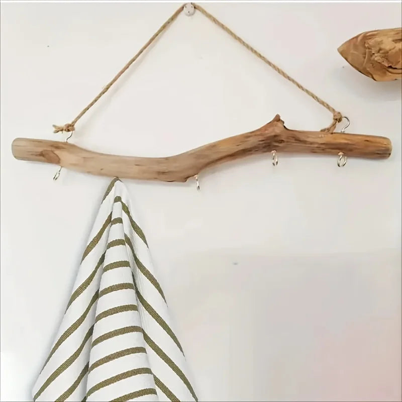 Driftwood Key & Jewelry Rack — Wall-Mounted Storage Hook