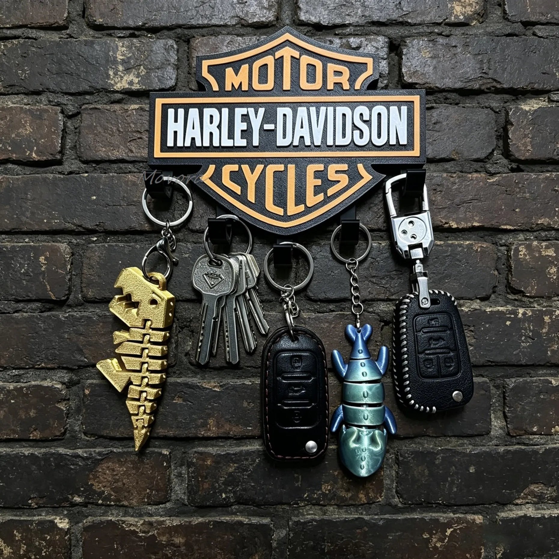 5-Hook Garage Key Rack — Wall-Mounted with Adhesive or Screw