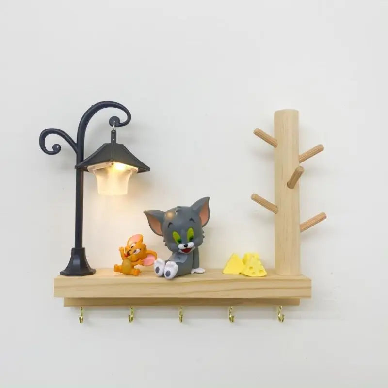 Self-Adhesive Wooden Key Rack — Decorative Wall Hook