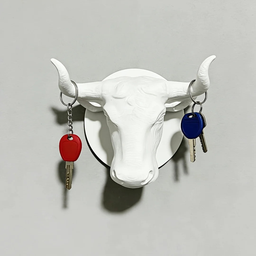 Bull Head Key Hook — Sculptural Wall Decor