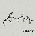 Wrought Iron Bird Hook Rack — 5-Hook Wall Hanger