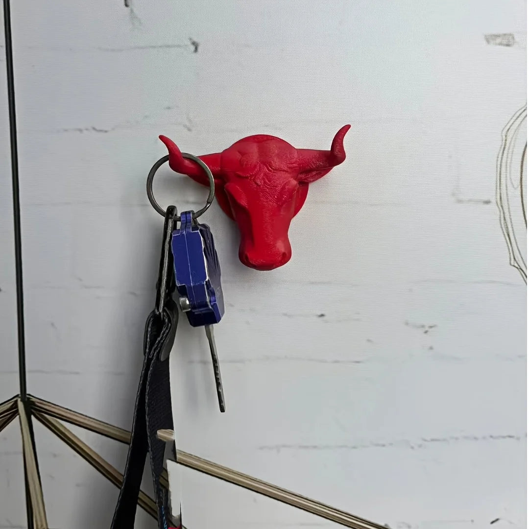 Bull Head Key Hook — Sculptural Wall Decor