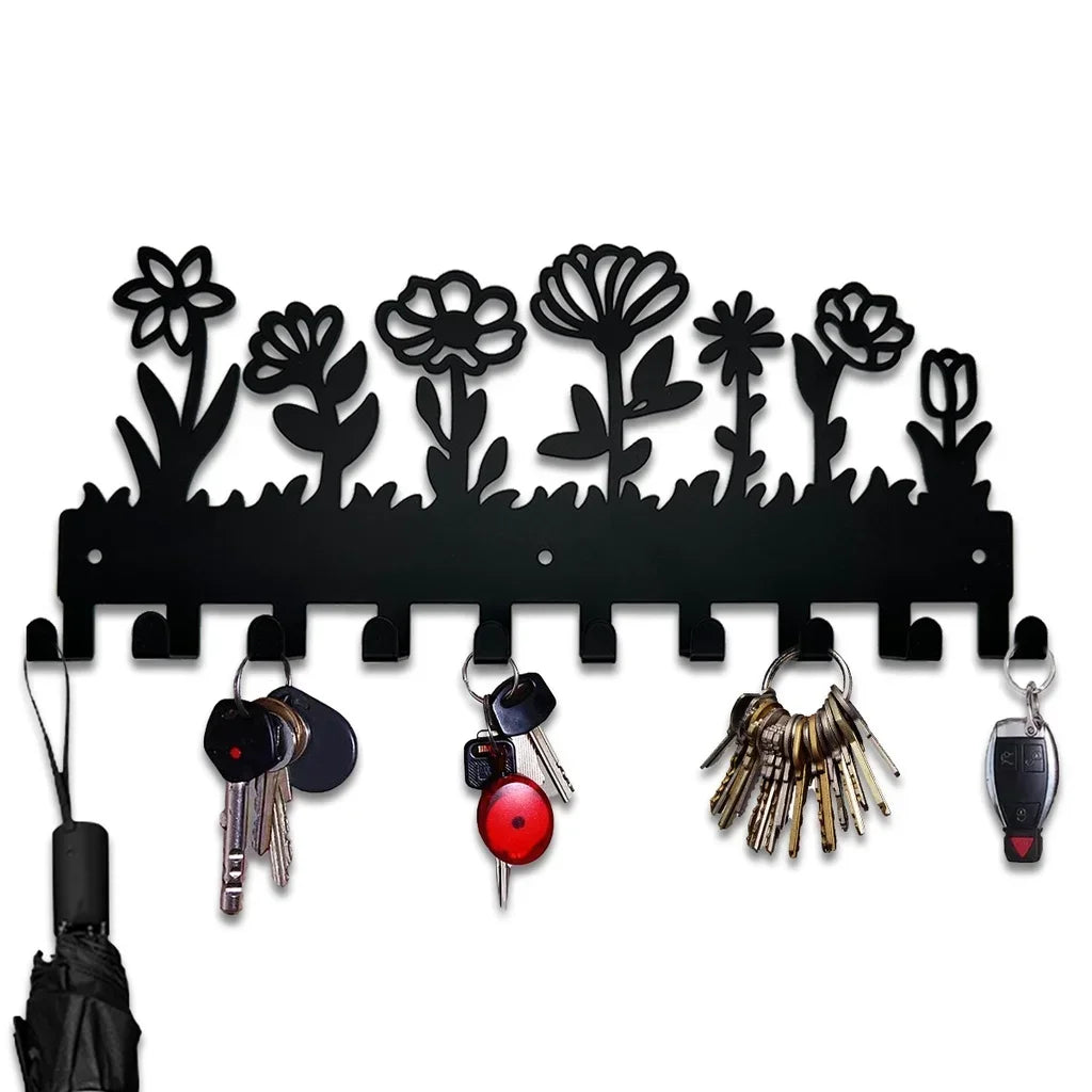 Decorative Metal Key Hooks — Wall Mounted Organizer