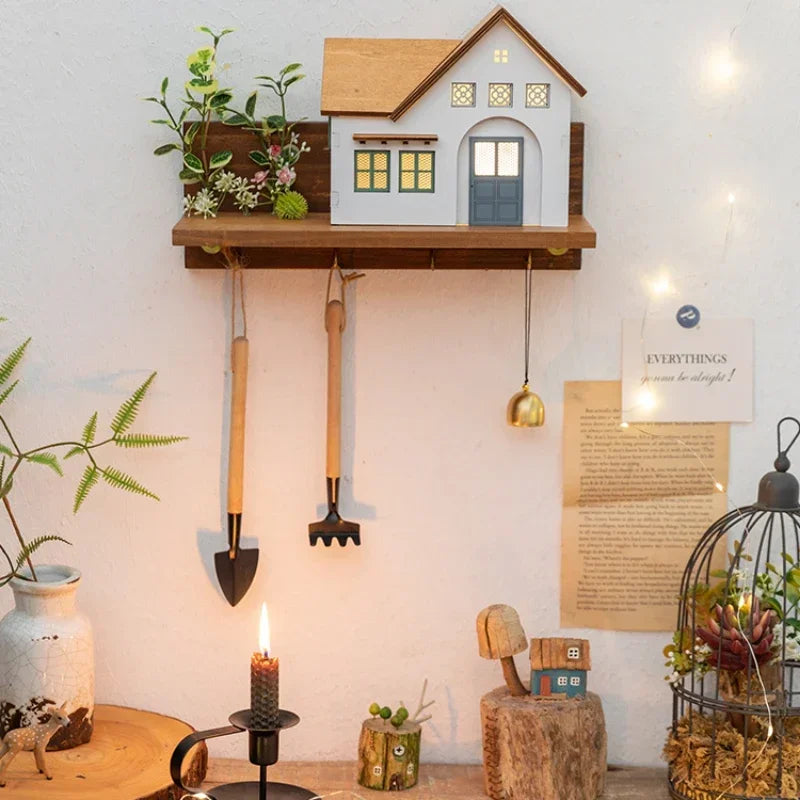 Creative Wall Hook Shelf — Entryway Key & Hat Organizer