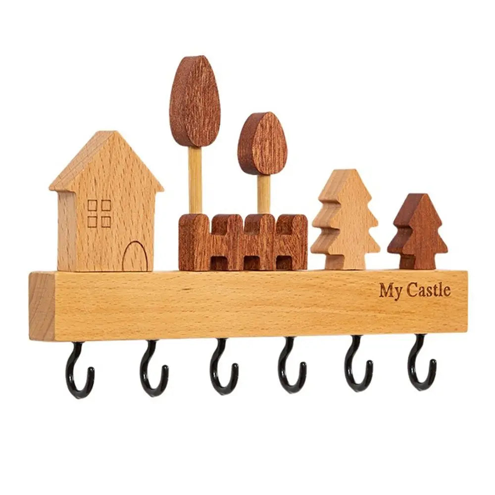 Rabbit Key Holder — Decorative Wooden Wall Hook