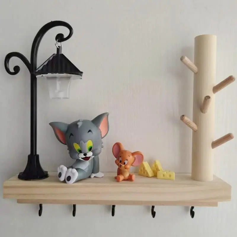 Self-Adhesive Wooden Key Rack — Decorative Wall Hook