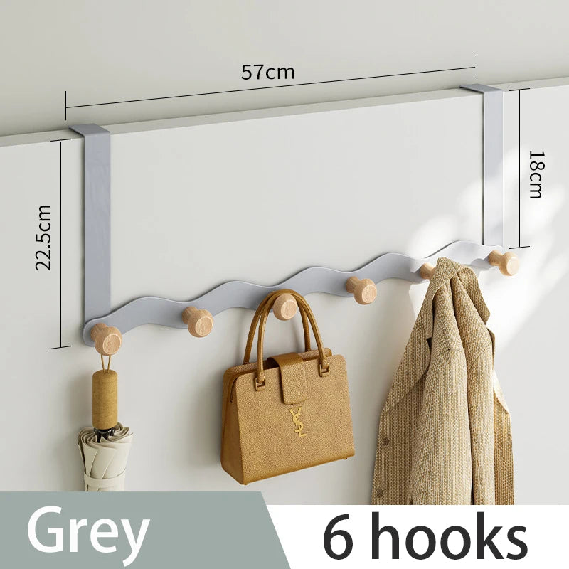 Wave Iron Coat Hook — Raw Wood Wall Hanger