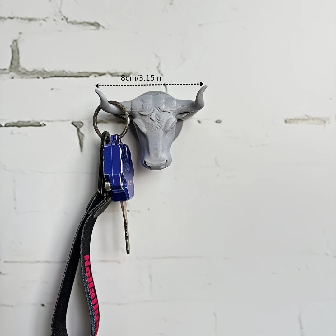 Bull Head Key Hook — Sculptural Wall Decor