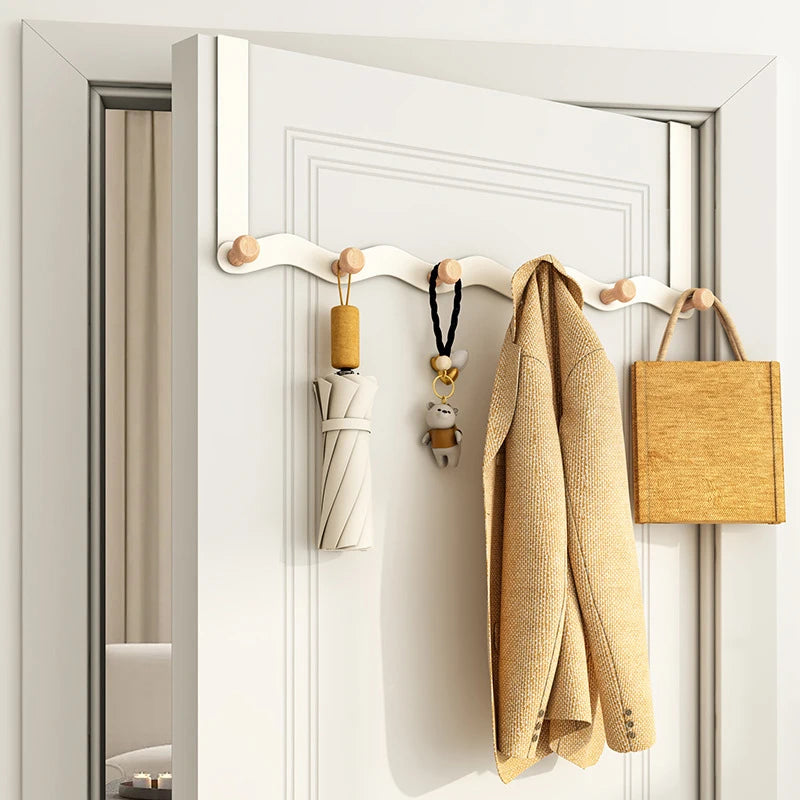 Wave Iron Coat Hook — Raw Wood Wall Hanger