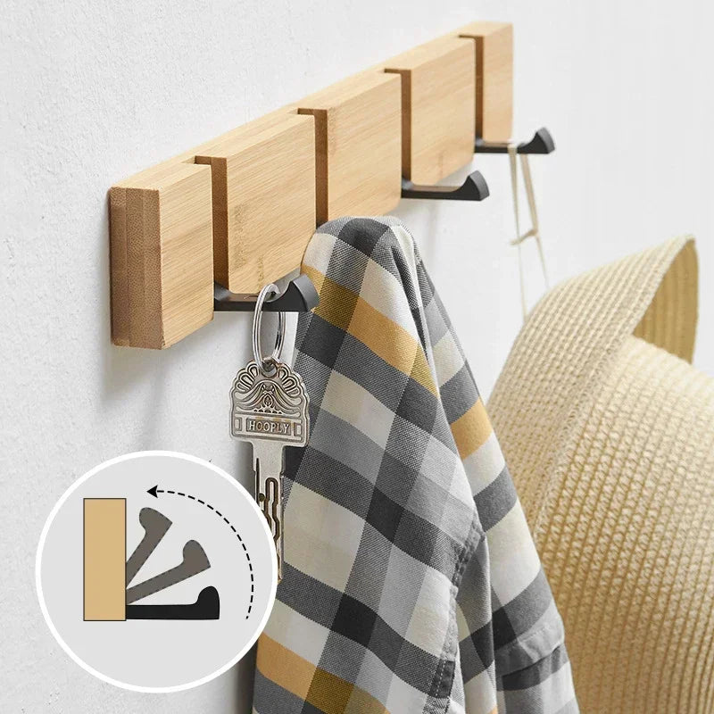 Bamboo Key Rack — Minimalist Wall Organizer