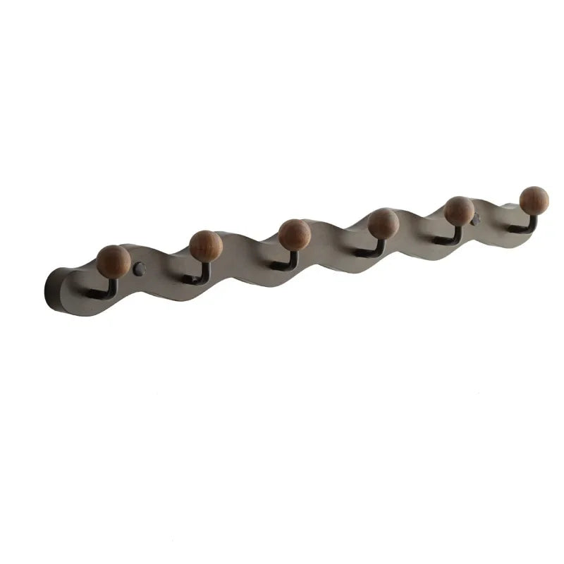 Solid Wood Coat Hook — Drill-Free Wall Mount
