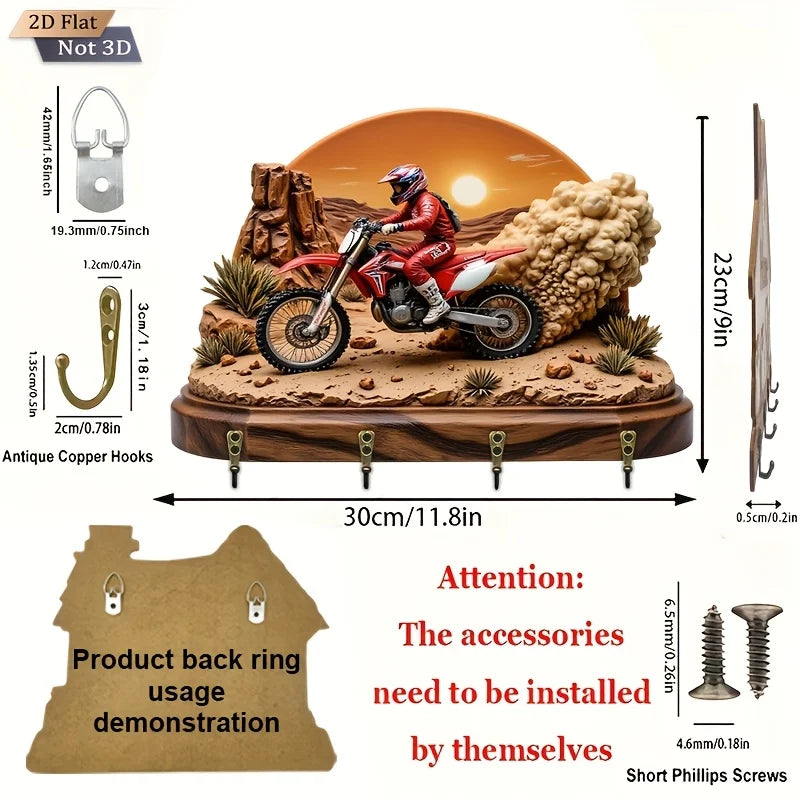 Wooden Key Hanger — Desert Motorcycle