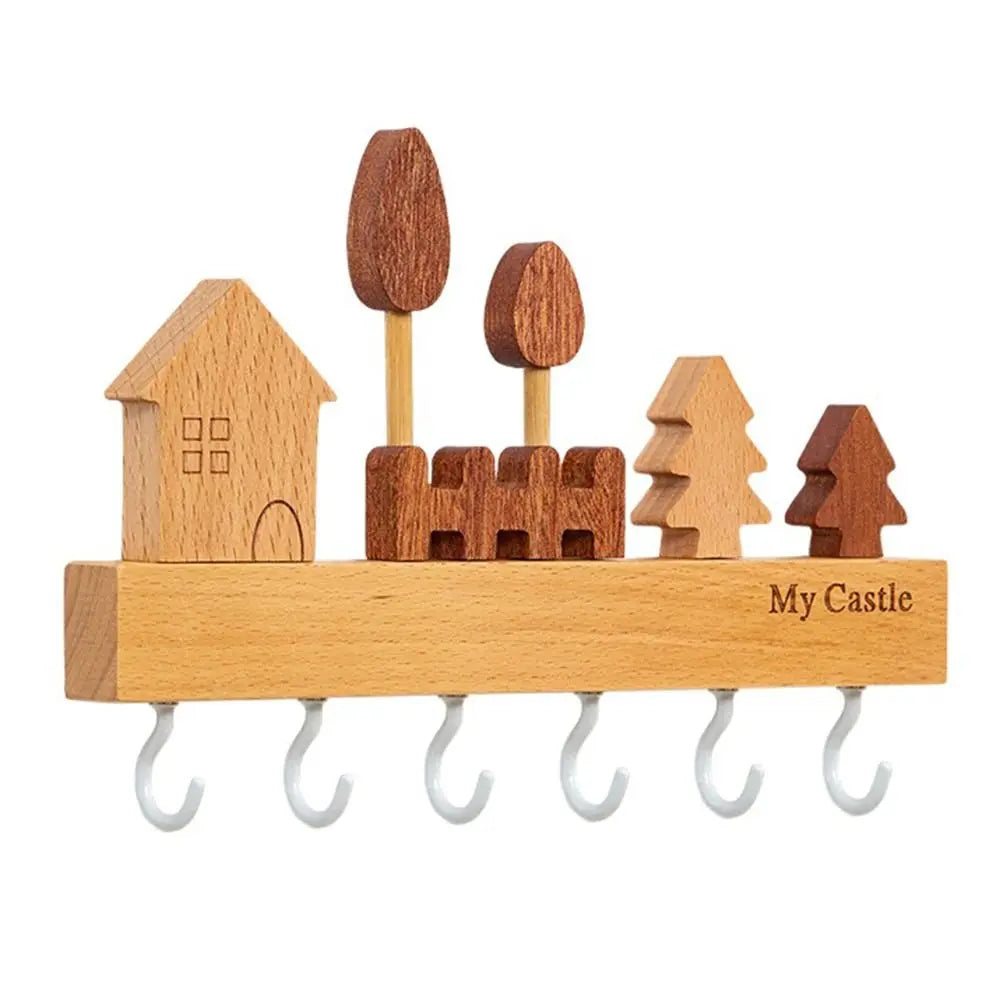 Rabbit Key Holder — Decorative Wooden Wall Hook