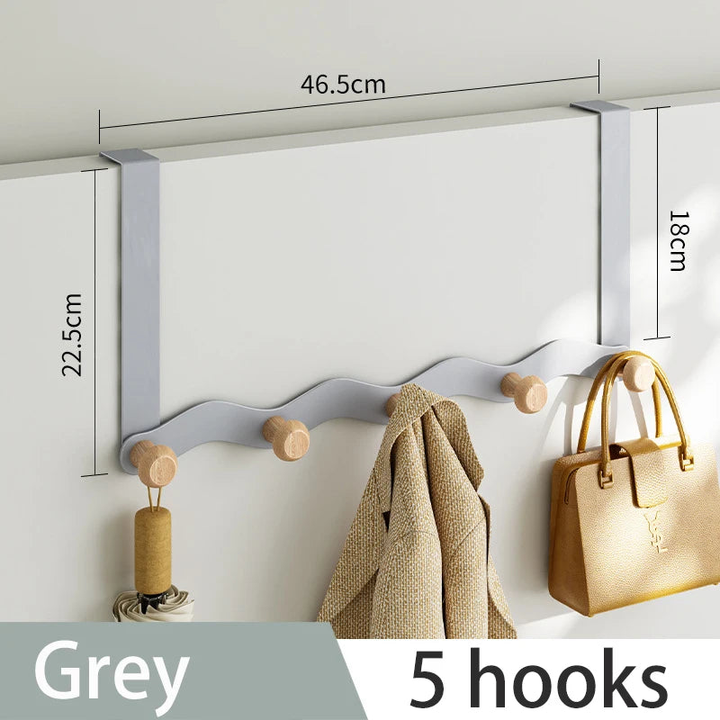 Wave Iron Coat Hook — Raw Wood Wall Hanger