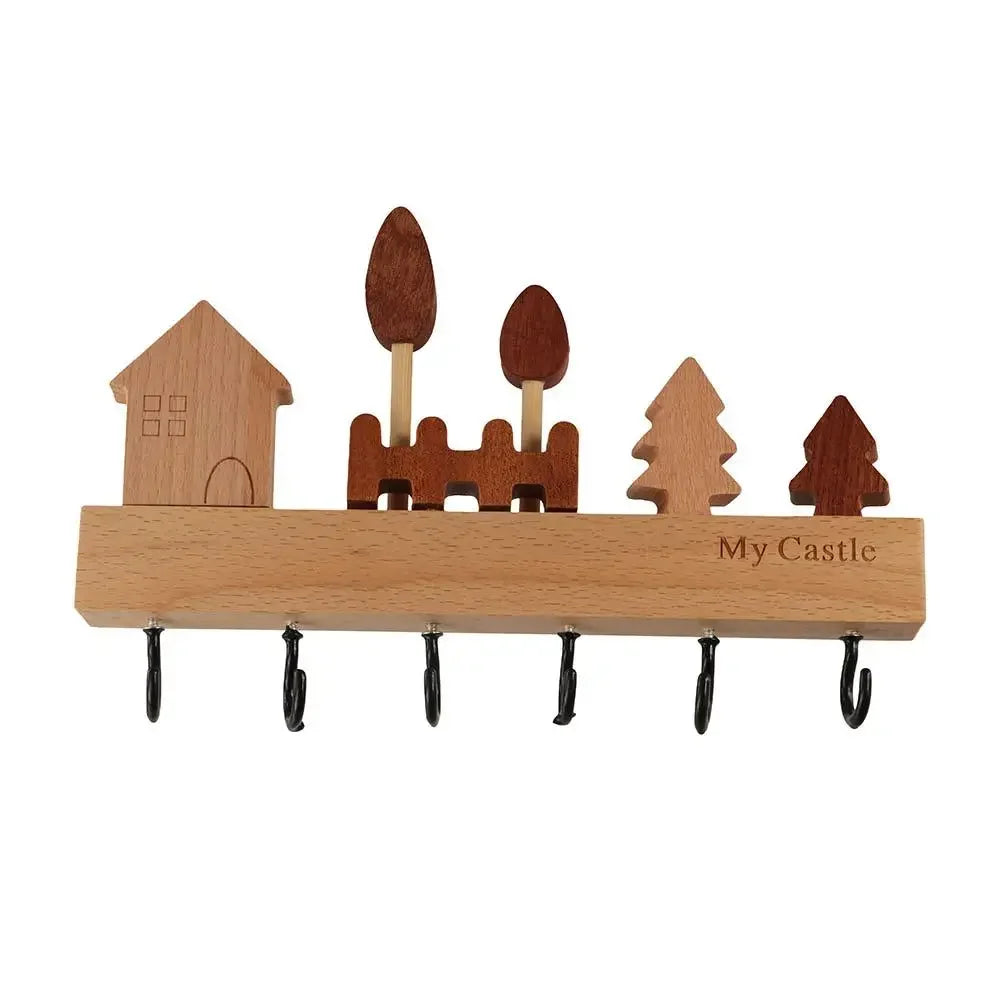 Rabbit Key Holder — Decorative Wooden Wall Hook