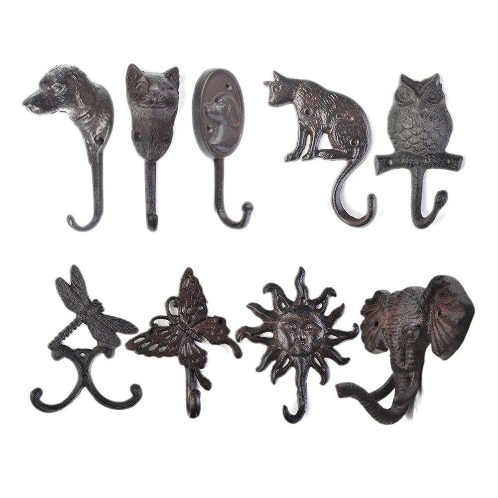 Antique Cast Iron Wall Hook — Rustic Style